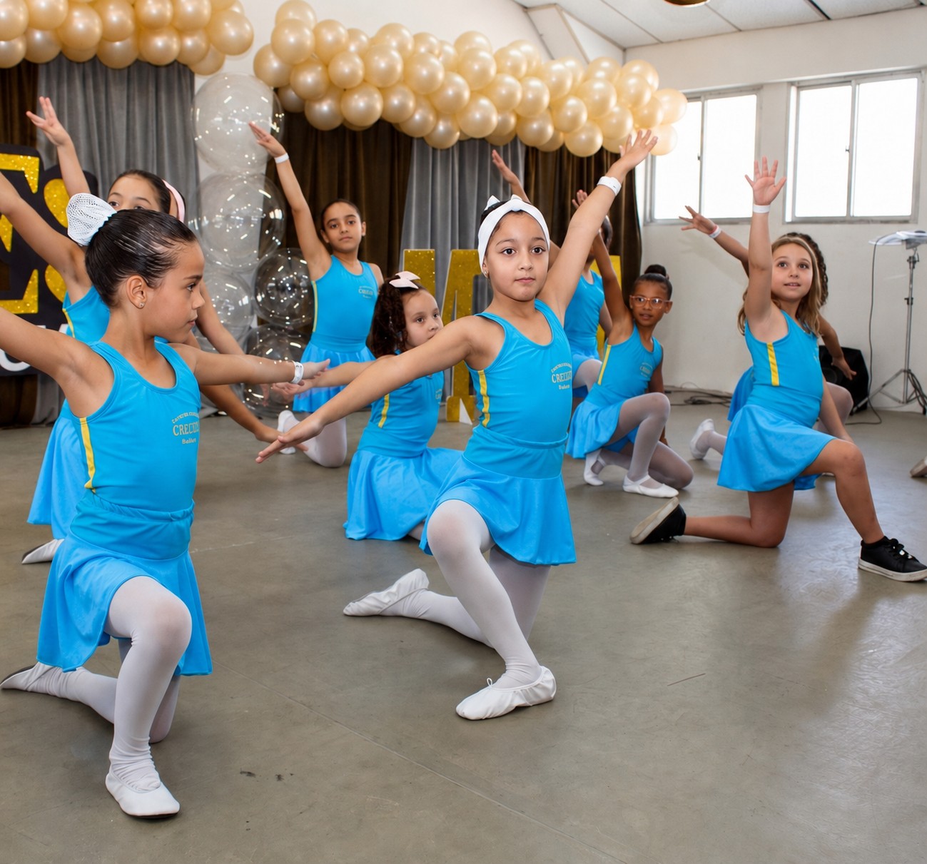 Alunas da CRELEM na aula de ballet
